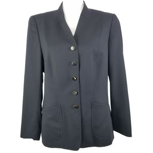 Vintage Escada Wool Blend Blazer Jacket, Black 42 L